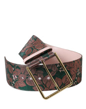 Load image into Gallery viewer, Dolce &amp; Gabbana Multicolor Floral Jacquard Lurex Gold Buckle Belt
