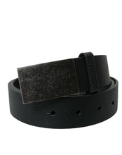 Load image into Gallery viewer, Dolce &amp; Gabbana Black Leather Rectangle Metal Buckle Belt
