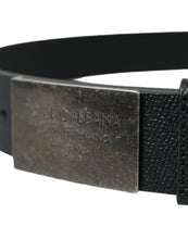 Load image into Gallery viewer, Dolce &amp; Gabbana Black Leather Rectangle Metal Buckle Belt
