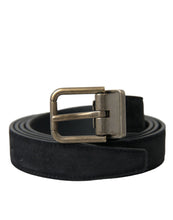 Load image into Gallery viewer, Dolce &amp; Gabbana Black Suede Leather Gold Metal Buckle Belt
