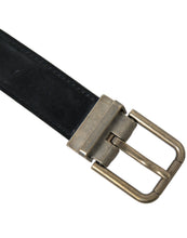 Load image into Gallery viewer, Dolce &amp; Gabbana Black Suede Leather Gold Metal Buckle Belt
