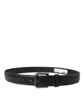 Load image into Gallery viewer, Dolce &amp; Gabbana Black Exotic Leather Silver Metal Buckle Belt
