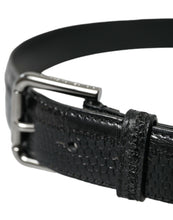 Load image into Gallery viewer, Dolce &amp; Gabbana Black Exotic Leather Silver Metal Buckle Belt
