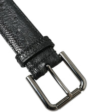 Load image into Gallery viewer, Dolce &amp; Gabbana Black Exotic Leather Silver Metal Buckle Belt
