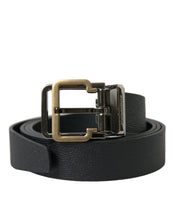 Load image into Gallery viewer, Dolce &amp; Gabbana Black Leather Gold Silver Metal Buckle Belt
