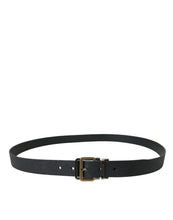 Load image into Gallery viewer, Dolce &amp; Gabbana Black Leather Gold Silver Metal Buckle Belt
