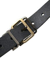 Load image into Gallery viewer, Dolce &amp; Gabbana Black Leather Gold Silver Metal Buckle Belt
