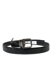 Load image into Gallery viewer, Dolce &amp; Gabbana Black Leather Silver Metal Buckle Belt
