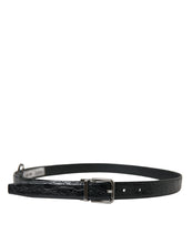 Load image into Gallery viewer, Dolce &amp; Gabbana Black Leather Silver Metal Buckle Belt
