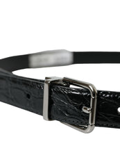 Load image into Gallery viewer, Dolce &amp; Gabbana Black Leather Silver Metal Buckle Belt
