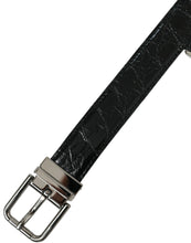 Load image into Gallery viewer, Dolce &amp; Gabbana Black Leather Silver Metal Buckle Belt
