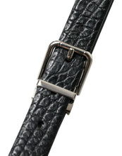 Load image into Gallery viewer, Dolce &amp; Gabbana Black Alligator Leather Silver Buckle Belt
