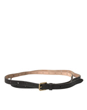 Load image into Gallery viewer, Dolce &amp; Gabbana Dark Brown Leather Gold Metal Buckle Belt
