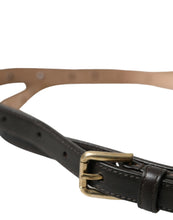 Load image into Gallery viewer, Dolce &amp; Gabbana Dark Brown Leather Gold Metal Buckle Belt
