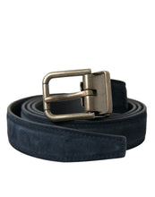 Load image into Gallery viewer, Dolce &amp; Gabbana Blue Suede Leather Gold Metal Buckle Belt
