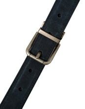 Load image into Gallery viewer, Dolce &amp; Gabbana Blue Suede Leather Gold Metal Buckle Belt
