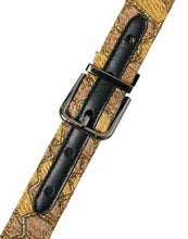 Load image into Gallery viewer, Dolce &amp; Gabbana Gold Leather Jacquard Silver Metal Buckle Belt
