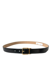 Load image into Gallery viewer, Dolce &amp; Gabbana Black Calf Leather Gold Metal Buckle Belt
