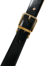 Load image into Gallery viewer, Dolce &amp; Gabbana Black Calf Leather Gold Metal Buckle Belt
