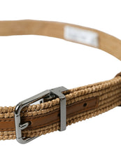 Load image into Gallery viewer, Dolce &amp; Gabbana Beige Raffia Braided Silver Metal Buckle Belt
