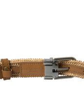 Load image into Gallery viewer, Dolce &amp; Gabbana Beige Raffia Braided Silver Metal Buckle Belt
