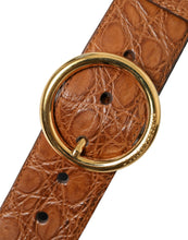 Load image into Gallery viewer, Dolce &amp; Gabbana Brown Exotic Leather Round Buckle Belt
