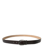 Load image into Gallery viewer, Dolce &amp; Gabbana Dark Brown Leather Silver Metal Buckle Belt
