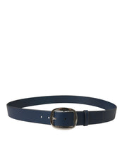 Load image into Gallery viewer, Dolce &amp; Gabbana Blue Calf Leather Silver Metal Buckle Belt
