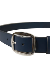 Load image into Gallery viewer, Dolce &amp; Gabbana Blue Calf Leather Silver Metal Buckle Belt
