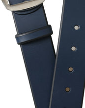 Load image into Gallery viewer, Dolce &amp; Gabbana Blue Calf Leather Silver Metal Buckle Belt
