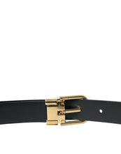 Load image into Gallery viewer, Dolce &amp; Gabbana Blue Calf Leather Gold Metal Buckle Belt
