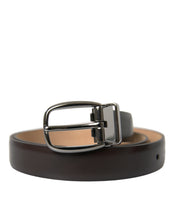 Load image into Gallery viewer, Dolce &amp; Gabbana Dark Brown Leather Silver Metal Buckle Belt
