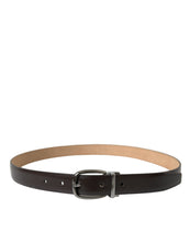 Load image into Gallery viewer, Dolce &amp; Gabbana Dark Brown Leather Silver Metal Buckle Belt
