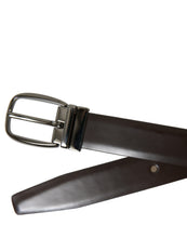 Load image into Gallery viewer, Dolce &amp; Gabbana Dark Brown Leather Silver Metal Buckle Belt
