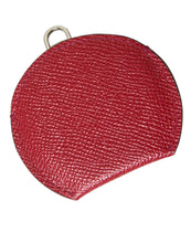 Load image into Gallery viewer, Dolce &amp; Gabbana Red Calfskin Leather Round Logo Hand Mirror Holder
