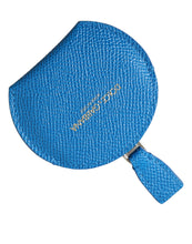 Load image into Gallery viewer, Dolce &amp; Gabbana Blue Calfskin Leather Round Logo Hand Mirror Holder
