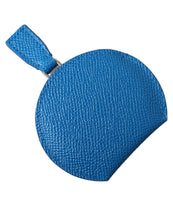 Load image into Gallery viewer, Dolce &amp; Gabbana Blue Calfskin Leather Round Logo Hand Mirror Holder
