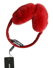 Load image into Gallery viewer, Dolce &amp; Gabbana Red Mink Fur Winter Warmer Headband Ear Muffs
