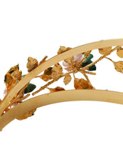 Load image into Gallery viewer, Dolce &amp; Gabbana Gold Brass Roses Crystal Embellished Headband Diadem
