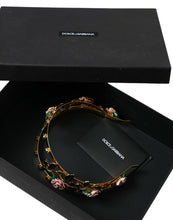 Load image into Gallery viewer, Dolce &amp; Gabbana Gold Brass Roses Crystal Embellished Headband Diadem
