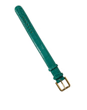 Load image into Gallery viewer, Dolce &amp; Gabbana Green Textured Leather Gold Tone Metal Buckle Neckband
