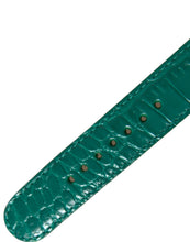 Load image into Gallery viewer, Dolce &amp; Gabbana Green Textured Leather Gold Tone Metal Buckle Neckband
