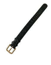 Load image into Gallery viewer, Dolce &amp; Gabbana Black Textured Leather Gold Tone Metal Buckle Armband
