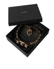 Load image into Gallery viewer, Dolce &amp; Gabbana Gold Tone Brass Crystal Embellished Belt
