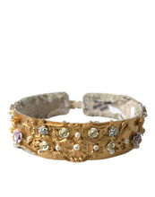 Load image into Gallery viewer, Dolce &amp; Gabbana Gold Brass Faux Pearl Floral Embellished Belt
