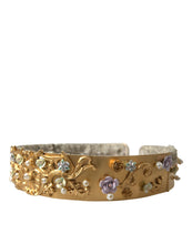 Load image into Gallery viewer, Dolce &amp; Gabbana Gold Brass Faux Pearl Floral Embellished Belt
