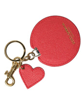 Load image into Gallery viewer, Dolce &amp; Gabbana Red Heart Calf Leather Gold Tone Brass Keyring Keychain
