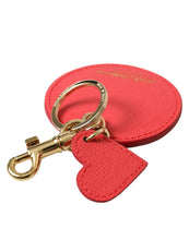 Load image into Gallery viewer, Dolce &amp; Gabbana Red Heart Calf Leather Gold Tone Brass Keyring Keychain
