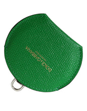 Load image into Gallery viewer, Dolce &amp; Gabbana Green Calfskin Leather Round Logo Hand Mirror Holder
