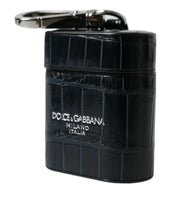 Load image into Gallery viewer, Dolce &amp; Gabbana Black Crocodile Leather Silver Metal Logo Airpods Case
